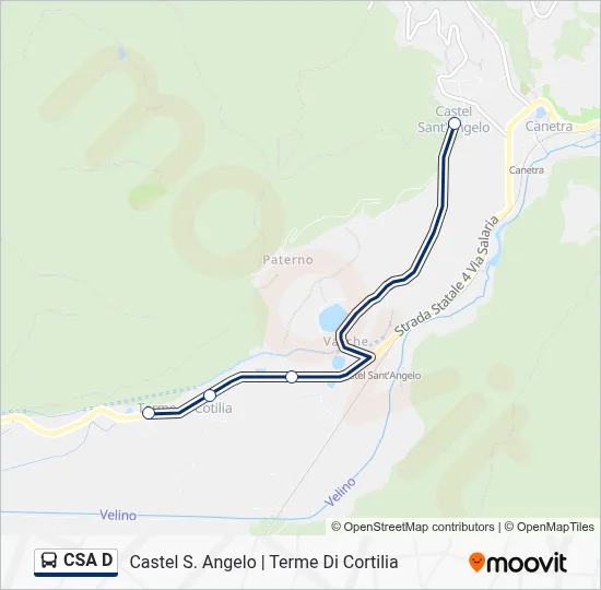 Percorso linea bus CSA D