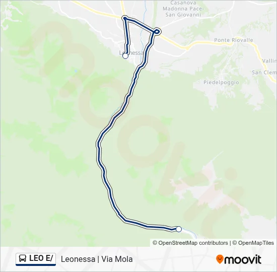 Percorso linea bus LEO E/