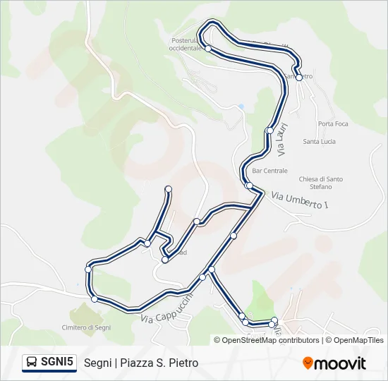 Percorso linea bus SGNI5