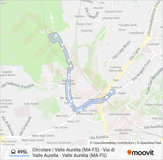 Percorso linea bus 495L
