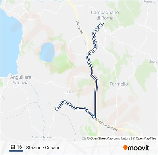 16 Bus Line Map