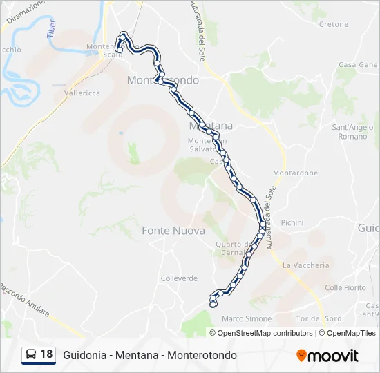 Percorso linea bus 18