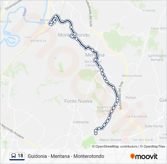 18 Bus Line Map