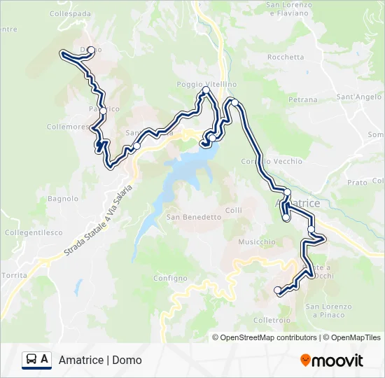 Percorso linea bus A