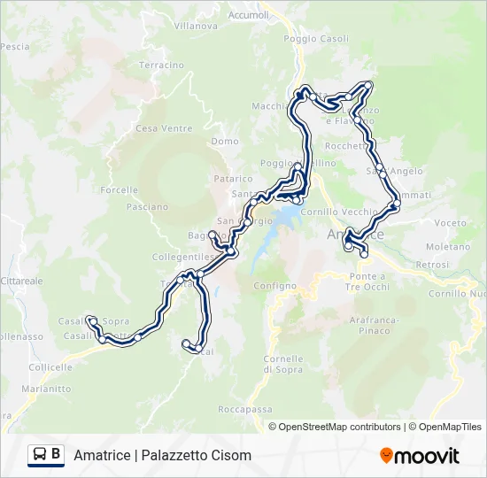 Percorso linea bus B
