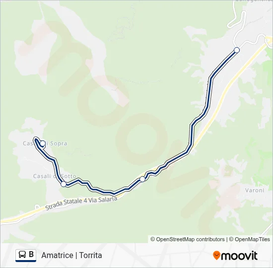 Percorso linea bus B