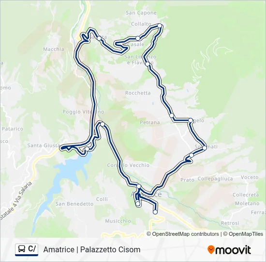 Percorso linea bus C/