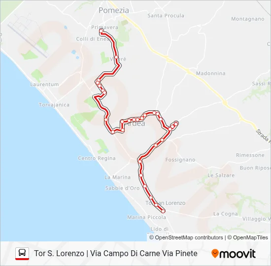 Percorso linea bus PO5 SCOL