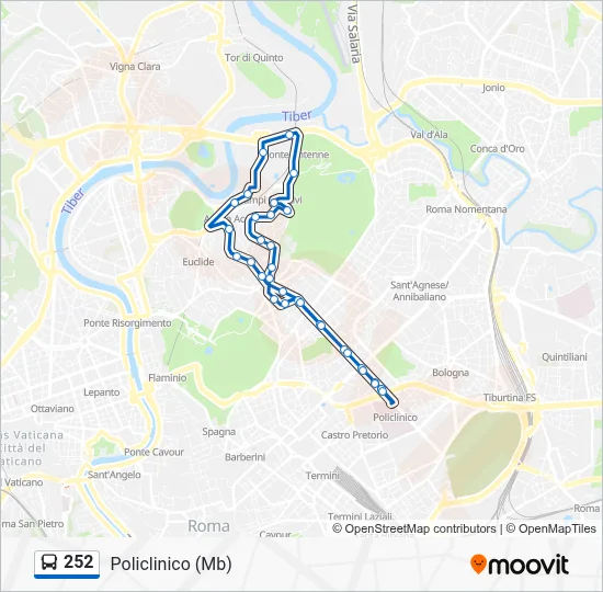 252 Bus Line Map