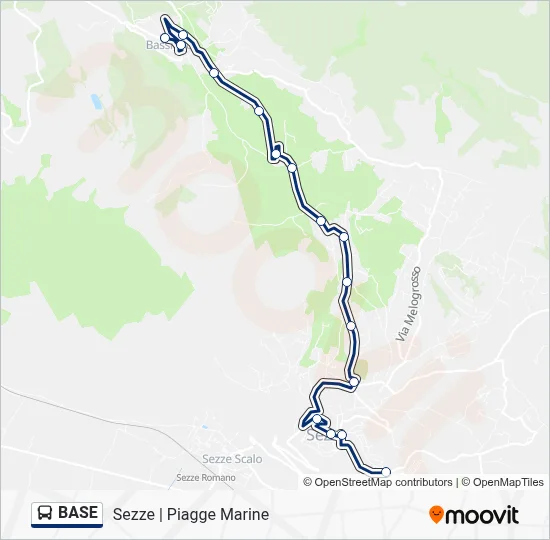 Percorso linea bus BASE