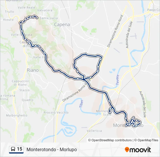 Percorso linea bus 15