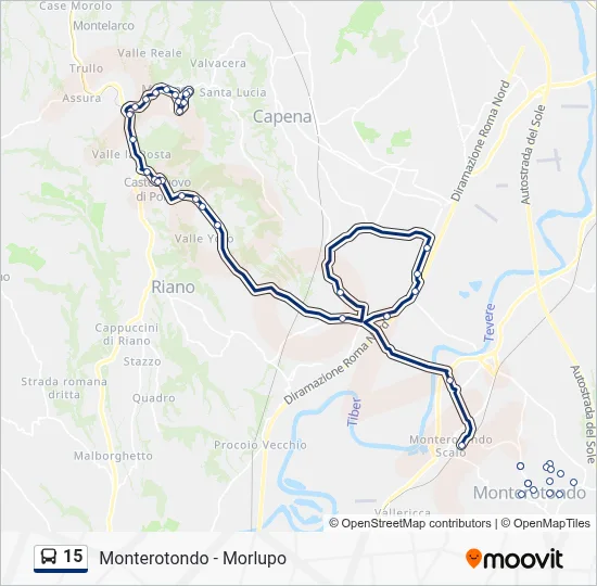 Percorso linea bus 15