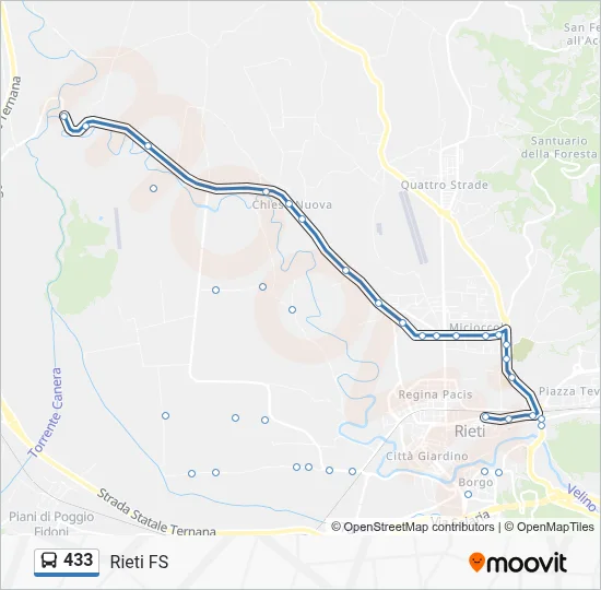 Percorso linea bus 433