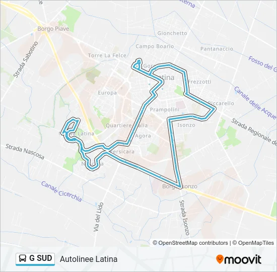 G SUD Bus Line Map