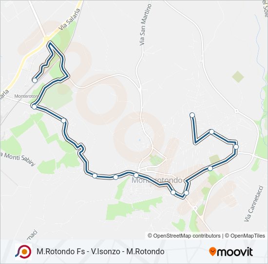 Percorso linea bus COTRAL