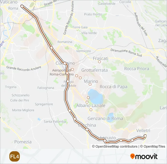 FL4 Train Line Map