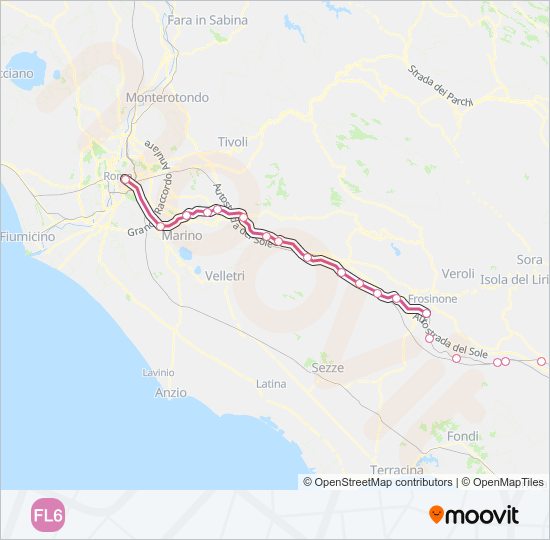 Percorso linea treno FL6