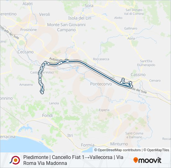 cotral Route: Schedules, Stops & Maps - Piedimonte | Cancello Fiat 1‎→ ...