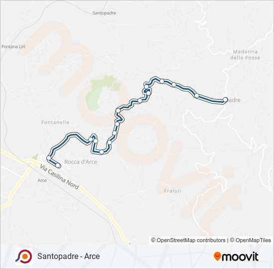 Percorso linea bus COTRAL