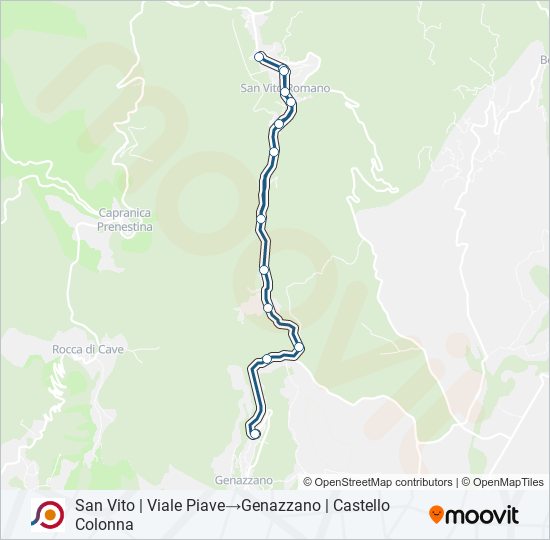 Percorso linea bus COTRAL