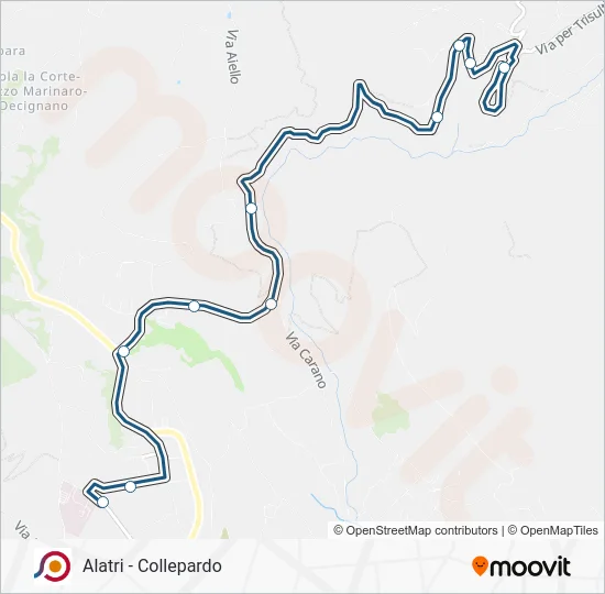 Percorso linea bus COTRAL