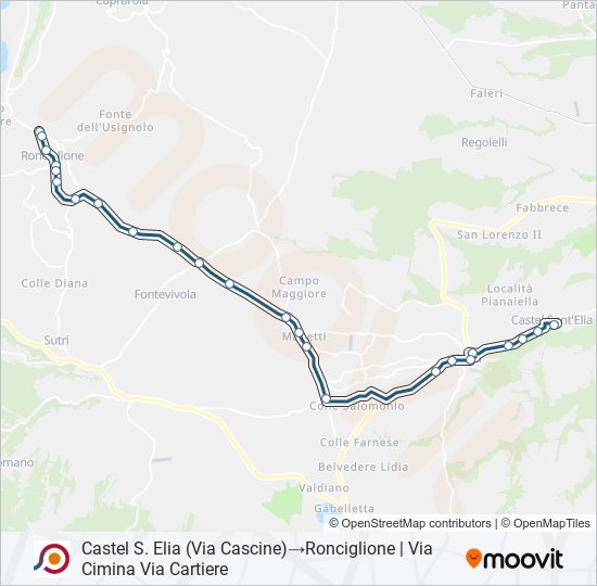 Percorso linea bus COTRAL