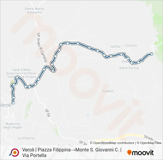 Percorso linea bus COTRAL