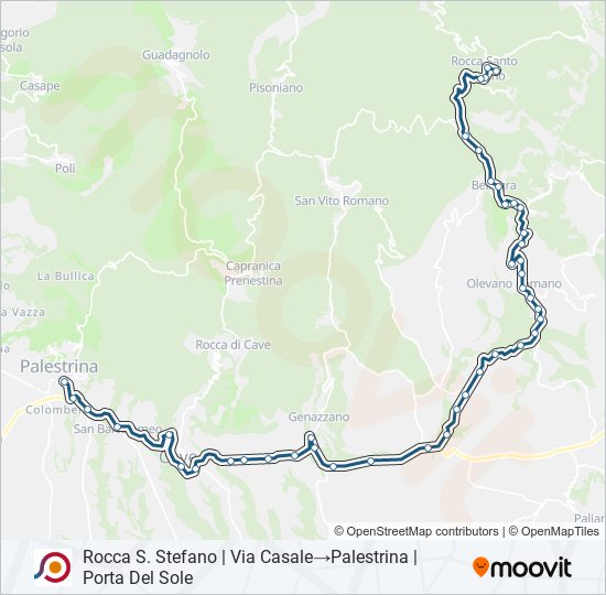 Percorso linea bus COTRAL