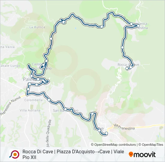 Percorso linea bus COTRAL