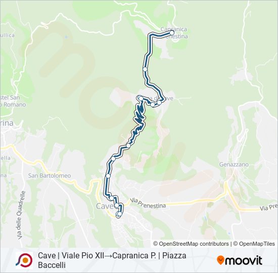 Percorso linea bus COTRAL