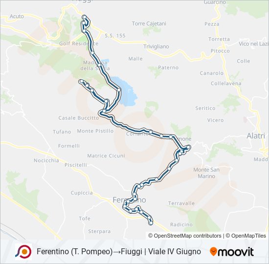 Percorso linea bus COTRAL