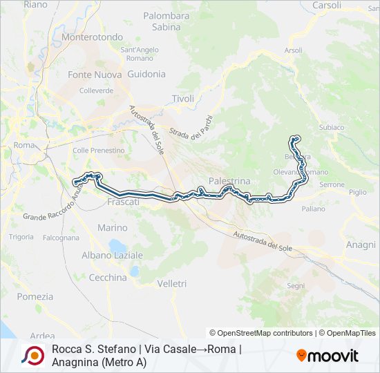 Percorso linea bus COTRAL