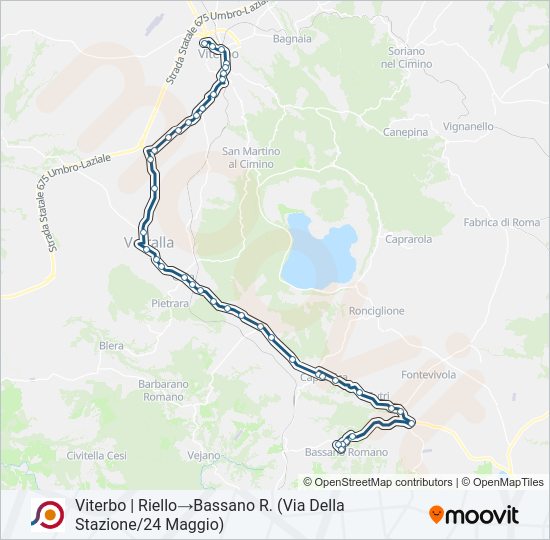 Percorso linea bus COTRAL