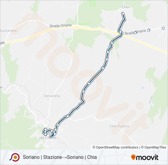 Percorso linea bus COTRAL