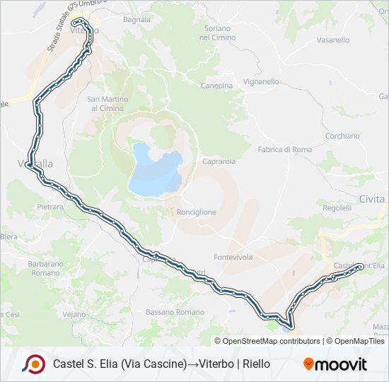 Percorso linea bus COTRAL