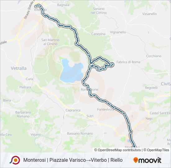 Percorso linea bus COTRAL