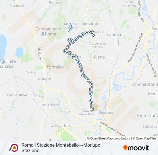 Percorso linea bus COTRAL