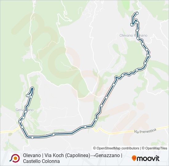 Percorso linea bus COTRAL