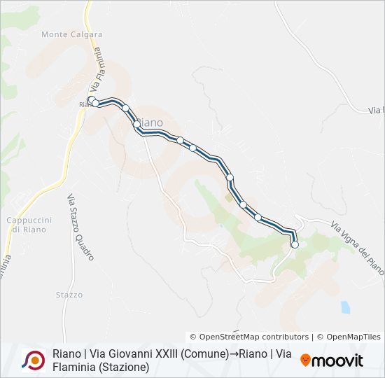 Percorso linea bus COTRAL