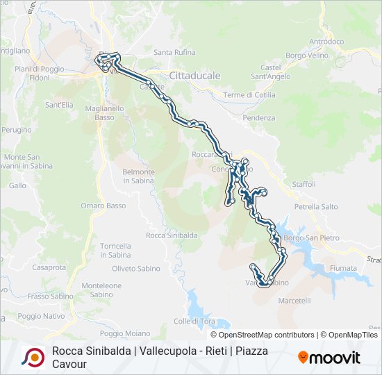 Percorso linea bus COTRAL