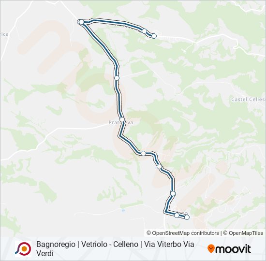 Percorso linea bus COTRAL