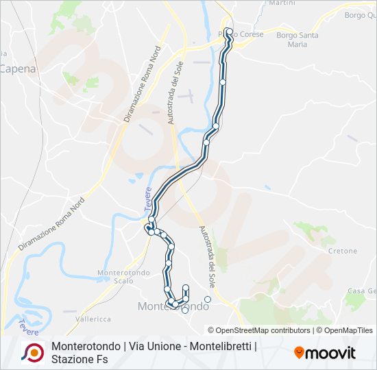 Percorso linea bus COTRAL