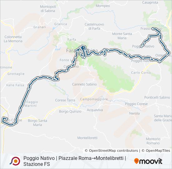 Percorso linea bus COTRAL