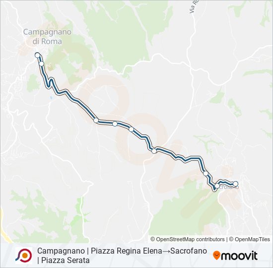 Percorso linea bus COTRAL