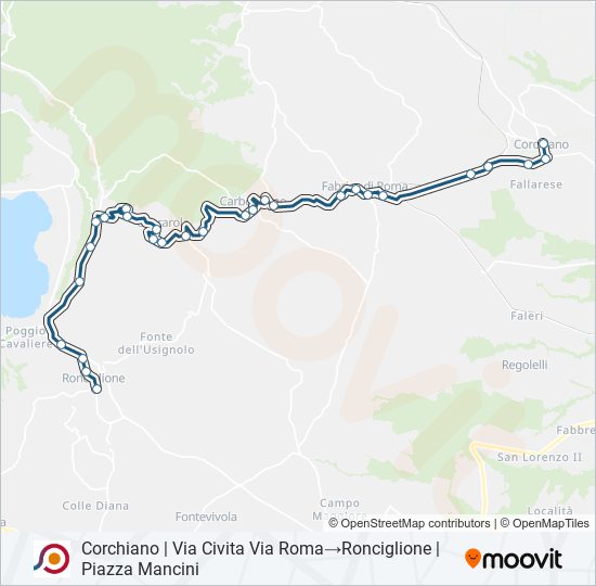 Percorso linea bus COTRAL