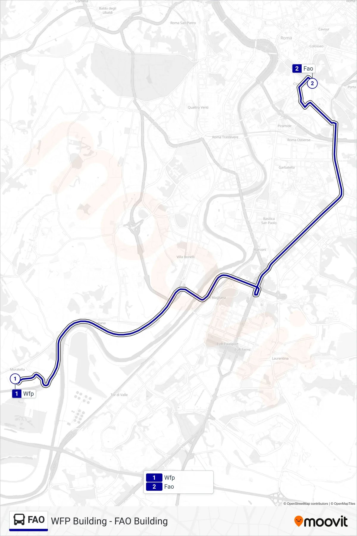 Linea FAO bus (Fao) - Percorsi e fermate sulla mappa