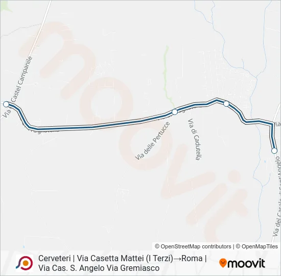 Percorso linea bus COTRAL