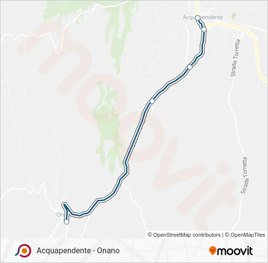 Percorso linea bus COTRAL