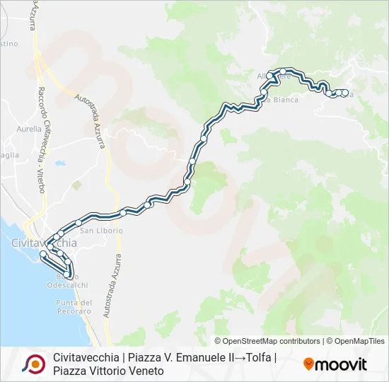 Percorso linea bus COTRAL