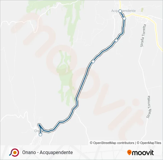 Percorso linea bus COTRAL